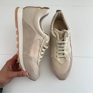 Yosi Samra Women's Paige Sneakers in Taupe Multi Cream Tan Color sz 10